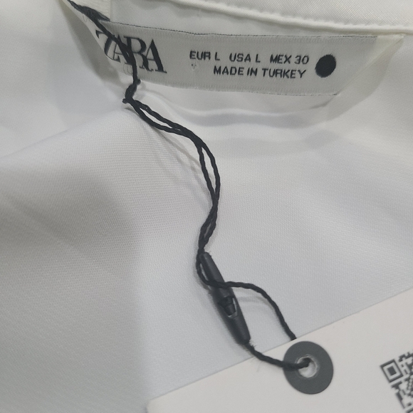 NWT Zara Elegant White Women's Blouse Size L cropped - Picture 5 of 12